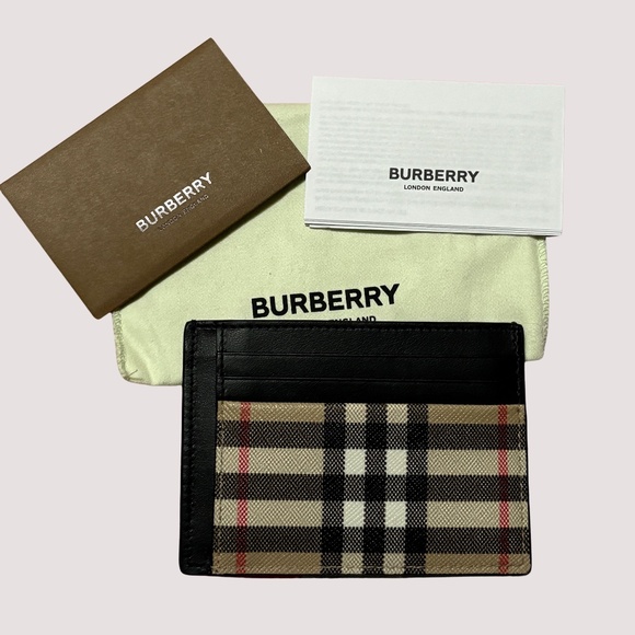 Burberry Men's Vintage Check Money Clip Card Holder
